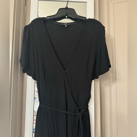 Lulus Black Flutter Sleeve Wrap Maxi Dress - Picture 7 of 9